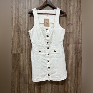NEW Reformation Dionne White Denim Mini Dress